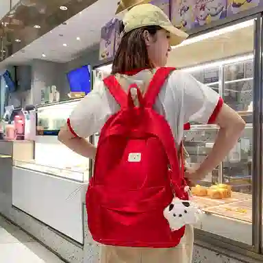 德力熊 简约大容量 尼龙 双肩包