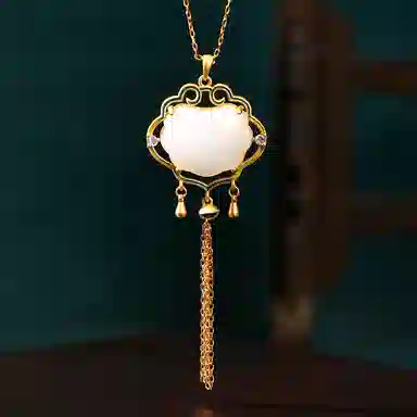 彤彤兔 吉祥如意锁复古流苏长款 铜 项链 女款