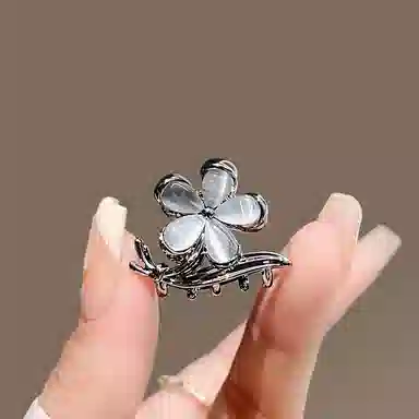 彤彤兔 猫眼小花朵抓夹头饰小号鲨鱼夹子后脑勺发卡气质刘海夹顶夹 发夹 女款