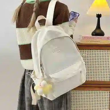 彤彤兔 韩版纯色小清新 尼龙 双肩包 女款 多色