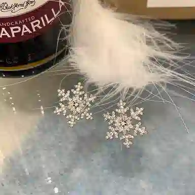 彤彤兔 雪花 小众设计感个性简约气质 合金 耳钉 女款