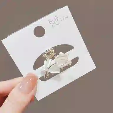 彤彤兔 仿珍珠玫瑰小抓夹气质高级感前额刘海发卡碎发 发夹 女款