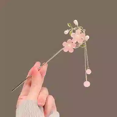 彤彤兔 桃花流苏古风盘发步摇 发簪 女款