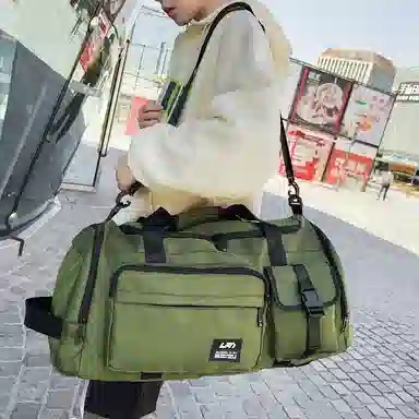 彤彤兔 大容量休闲简约百搭 尼龙 双肩旅行包 男女同款情侣款 灰色/黑色/绿色