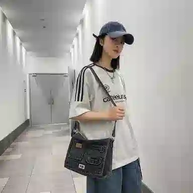 OUZIHUANG Denim Shoulder Bag