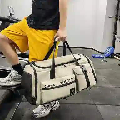 德力熊 训练潮牌 尼龙 健身包 男女同款情侣款 黑色粉色卡其色红色黄色军绿色蓝色