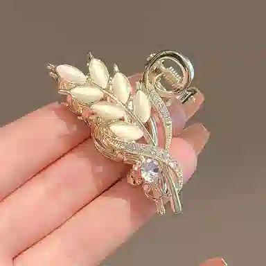 彤彤兔 气质金色麦穗抓夹夏优雅气质前额刘海夹后脑勺半扎发卡头饰发饰 发夹 女款