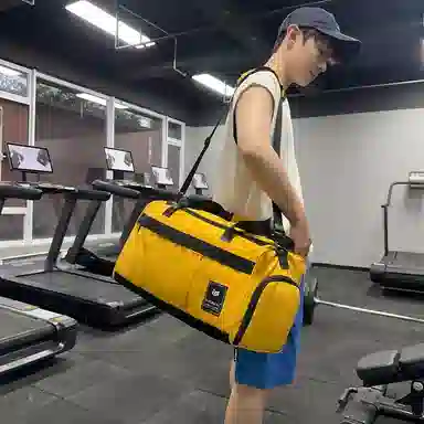 德力熊 干湿分离训练大容量短途旅行包 尼龙 健身包 男女同款情侣款 黑色/粉色/灰色/红色/黄色/蓝色/青绿色