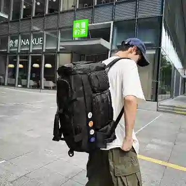 彤彤兔 休闲简约短途旅游时尚百搭 尼龙 旅行包 男女同款情侣款 黑色/军绿色/灰色