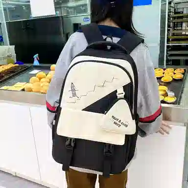 彤彤兔   韩版森系大容量四件套时尚百搭 尼龙 双肩包组合装 男女同款情侣款 粉色/绿色/紫色/黑色/蓝色