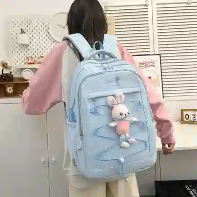 彤彤兔 背包简约学院风书包 尼龙 双肩包 常规 女款 多色