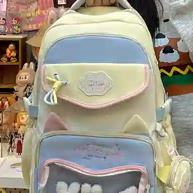 彤彤兔 书包可爱韩版风撞色大容 尼龙 双肩包 男女同款情侣款 多色