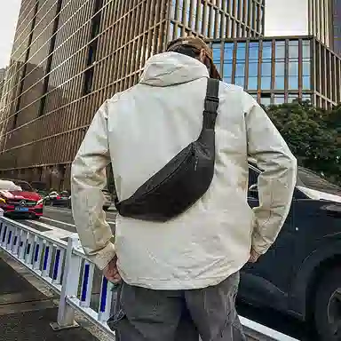 OUZIHUANG Waist Bag Black/Grey