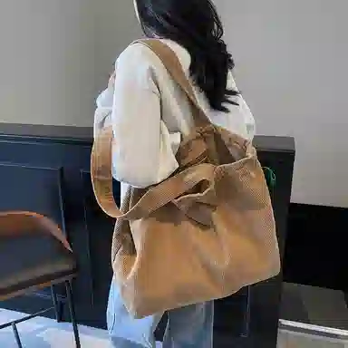 OUZIHUANG Corduroy Tote Bag