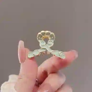 彤彤兔 古风蓝色祥云小抓夹旗袍鲨鱼夹刘海夹顶夹 发夹 女款