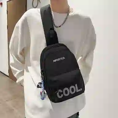 德力熊胸包尼龙男女通用多色韩版撞色斜挎包休闲百搭旅行耐用小背包