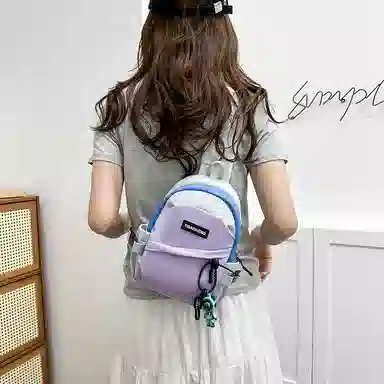 彤彤兔 简约撞色街头潮流运动 尼龙 胸包 女款 白色/灰紫蓝/黑色/黑白红