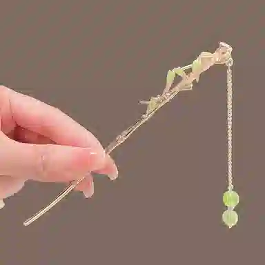 彤彤兔 高级感竹节古风夏季步摇中式发钗盘发流苏汉服簪子 合金 发簪 女款