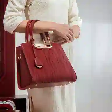 OUZIHUANG Red Elegant Handbag