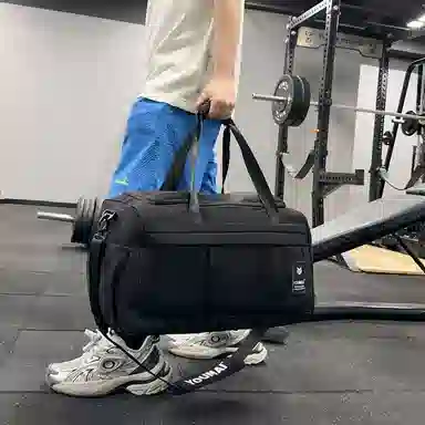 德力熊 干湿分离训练大容量短途旅行包 尼龙 健身包 男女同款情侣款 黑色/粉色/灰色/红色/黄色/蓝色/青绿色