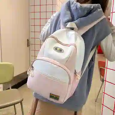 德力熊 撞色流行 尼龙 双肩包 男女同款情侣款 多色