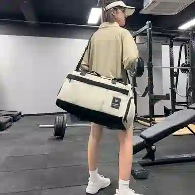 德力熊 干湿分离训练大容量短途旅行包 尼龙 健身包 男女同款情侣款 黑色/粉色/灰色/红色/黄色/蓝色/青绿色