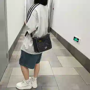 OUZIHUANG Denim Shoulder Bag