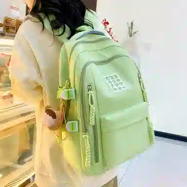 德力熊双肩包尼龙书包学生旅行背包男女通用多色大容量高中生百搭电脑双肩背包