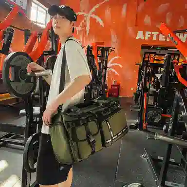 德力熊 大容量干湿分离 尼龙 健身包 男女同款情侣款 黑色/粉色/卡其色/蓝色/黄色/军绿色