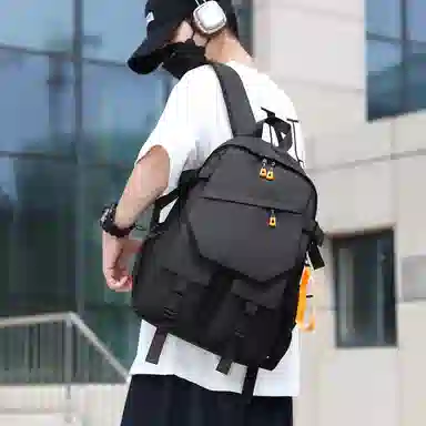 彤彤兔 潮流时尚百搭 牛津布 双肩包 男款 黑色/灰色