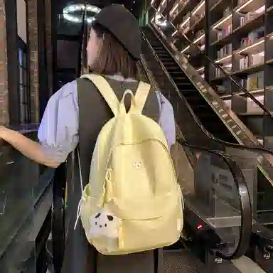 德力熊 简约大容量 尼龙 双肩包