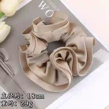 彤彤兔 法式高级感大肠纯色木耳边花苞缎面马尾肠圈气质头饰 布料 发圈 女款