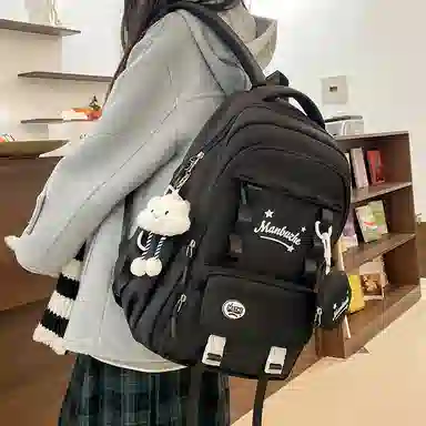 彤彤兔 韩版可爱书包简约 尼龙布 双肩包 常规 男女同款情侣款 多色