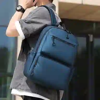 彤彤兔 商务通勤简约 牛津纺织物 双肩包 男款 黑色\灰色\蓝色