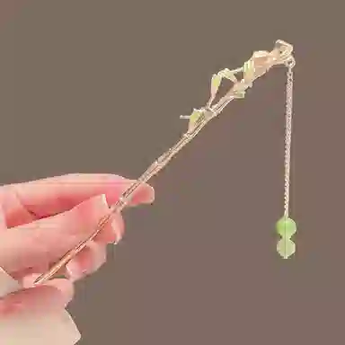 彤彤兔 高级感竹节古风夏季步摇中式发钗盘发流苏汉服簪子 合金 发簪 女款