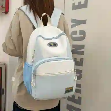 德力熊 撞色流行 尼龙 双肩包 男女同款情侣款 多色