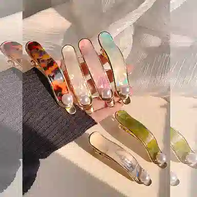 彤彤兔 大号侧边气质高级感鸭嘴夹后脑勺盘发优雅 树脂 发夹 女款