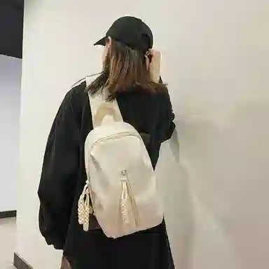 德力熊 耐磨编绳简约休闲运动 尼龙 斜挎包胸包 常规 男女同款情侣款 白色/红色/黑色