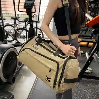 德力熊 休闲简约轻便 牛津布 健身包 男女同款情侣款 黑色桔色卡其色白色黄色军绿色湖蓝色灰色