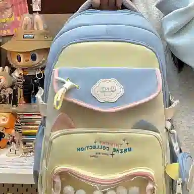 彤彤兔 书包可爱韩版风撞色大容 尼龙 双肩包 男女同款情侣款 多色