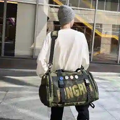 彤彤兔 干湿分离短途出差包手提行李袋 尼龙 旅行包 男女同款情侣款 黑色/灰色/黑色