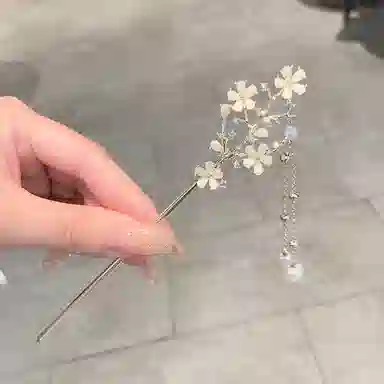 彤彤兔 花盘发古风 汉服 一字 简约日常金步摇 发簪 女款