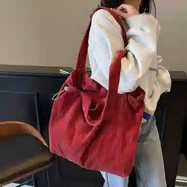 OUZIHUANG Corduroy Tote Bag
