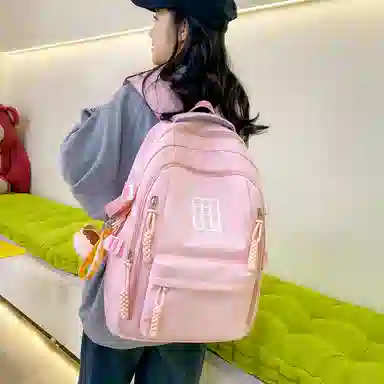 德力熊双肩包尼龙书包学生旅行背包男女通用多色大容量高中生百搭电脑双肩背包