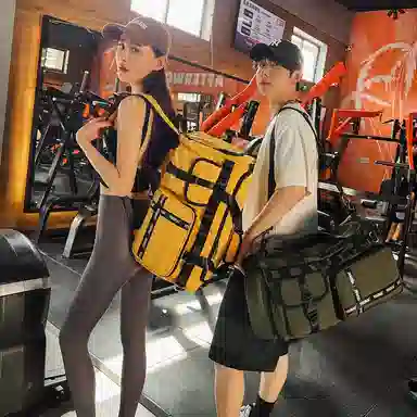 德力熊 大容量干湿分离 尼龙 健身包 男女同款情侣款 黑色/粉色/卡其色/蓝色/黄色/军绿色