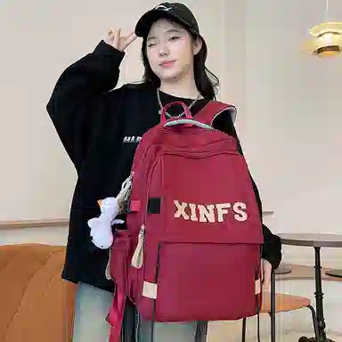 彤彤兔 韩系时尚百搭学生 尼龙 书包背包双肩包 男女同款情侣款 多色