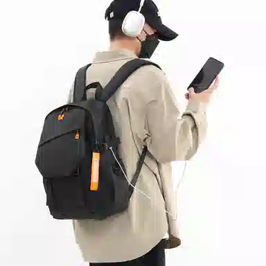 彤彤兔 休闲潮流时尚 牛津布 双肩包 男款 黑色\灰色