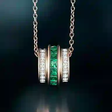 燮乐 时尚路路通转运珠#好运 人工祖母绿 吊坠 女款