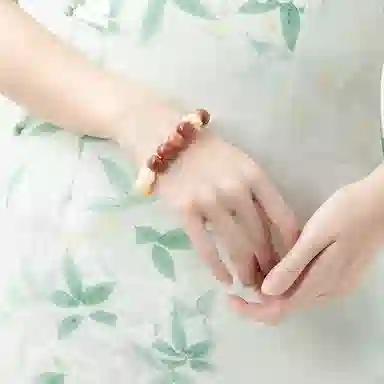 六珍堂 微醺蜜柚 渐变国潮小清新莲花 菩提根 菩提类手串 男女同款情侣款