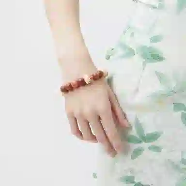 六珍堂 微醺蜜柚 渐变国潮小清新莲花 菩提根 菩提类手串 男女同款情侣款